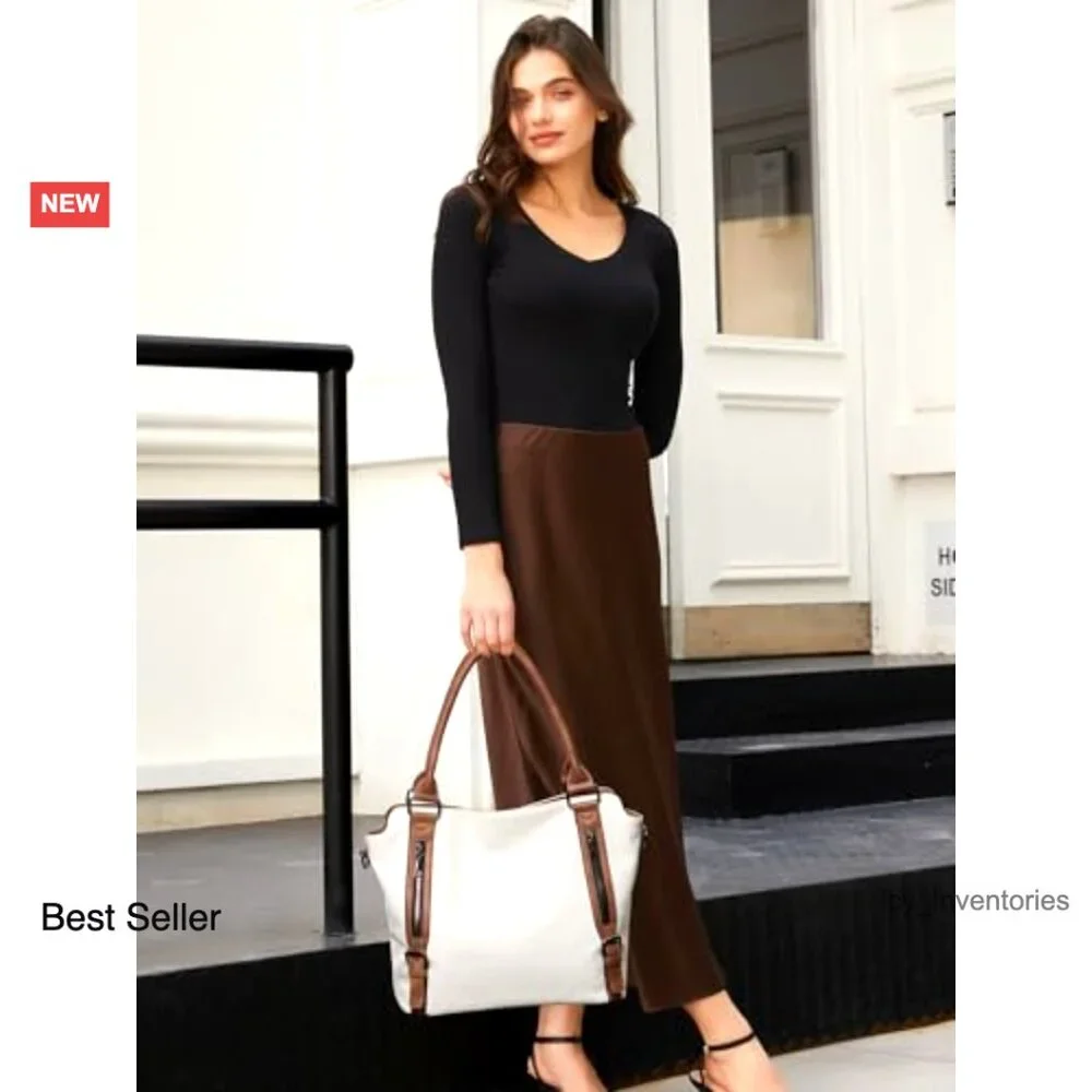 Large Vegan Leather Hobo Bag with Multiple Pockets and Adjustable Strap